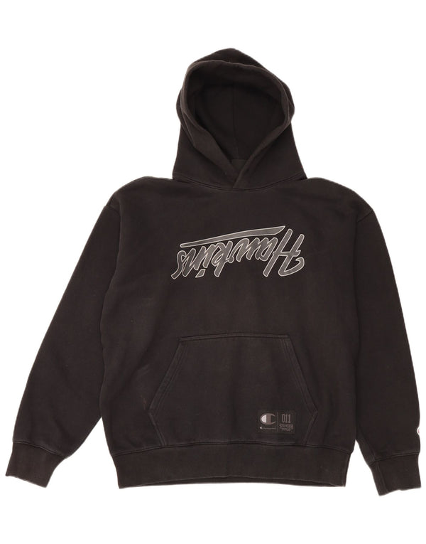 Champion Sudadera con capucha gráfica para hombre, talla grande, color negro