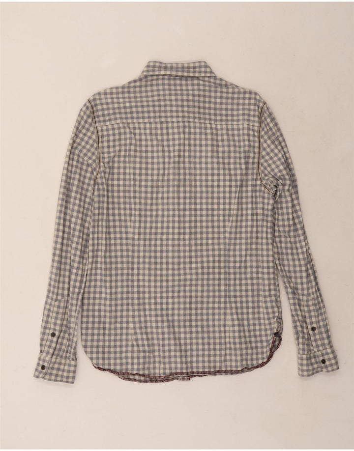 Camisa de hombre White Stuff de algodón a cuadros en gris medio