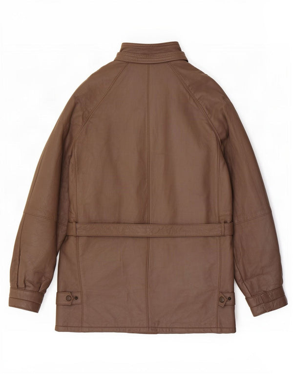 Vintage hombres chaqueta de cuero Reino Unido 36 pequeño marrón
