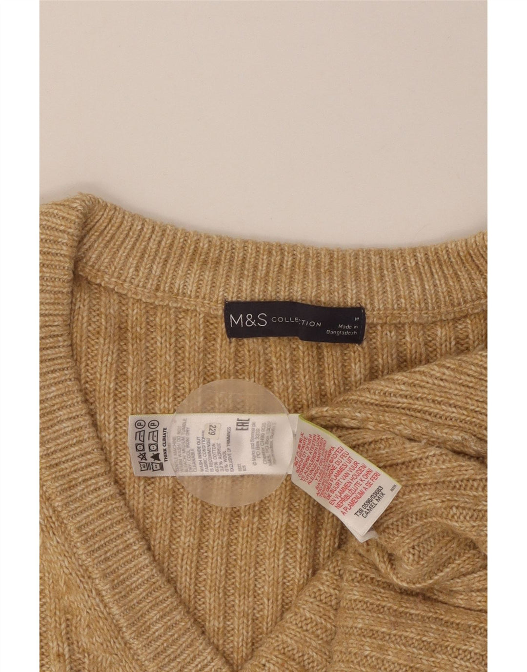 MARKS & SPENCER Camiseta sin mangas para hombre Algodón beige medio