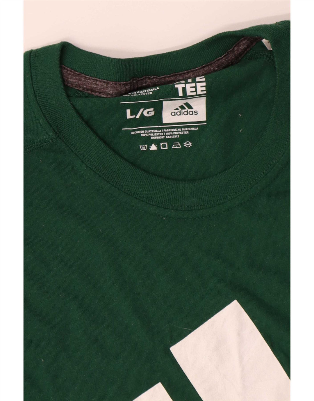 Adidas Mens Climalite Graphic Top Manga Larga Grande Algodón Verde