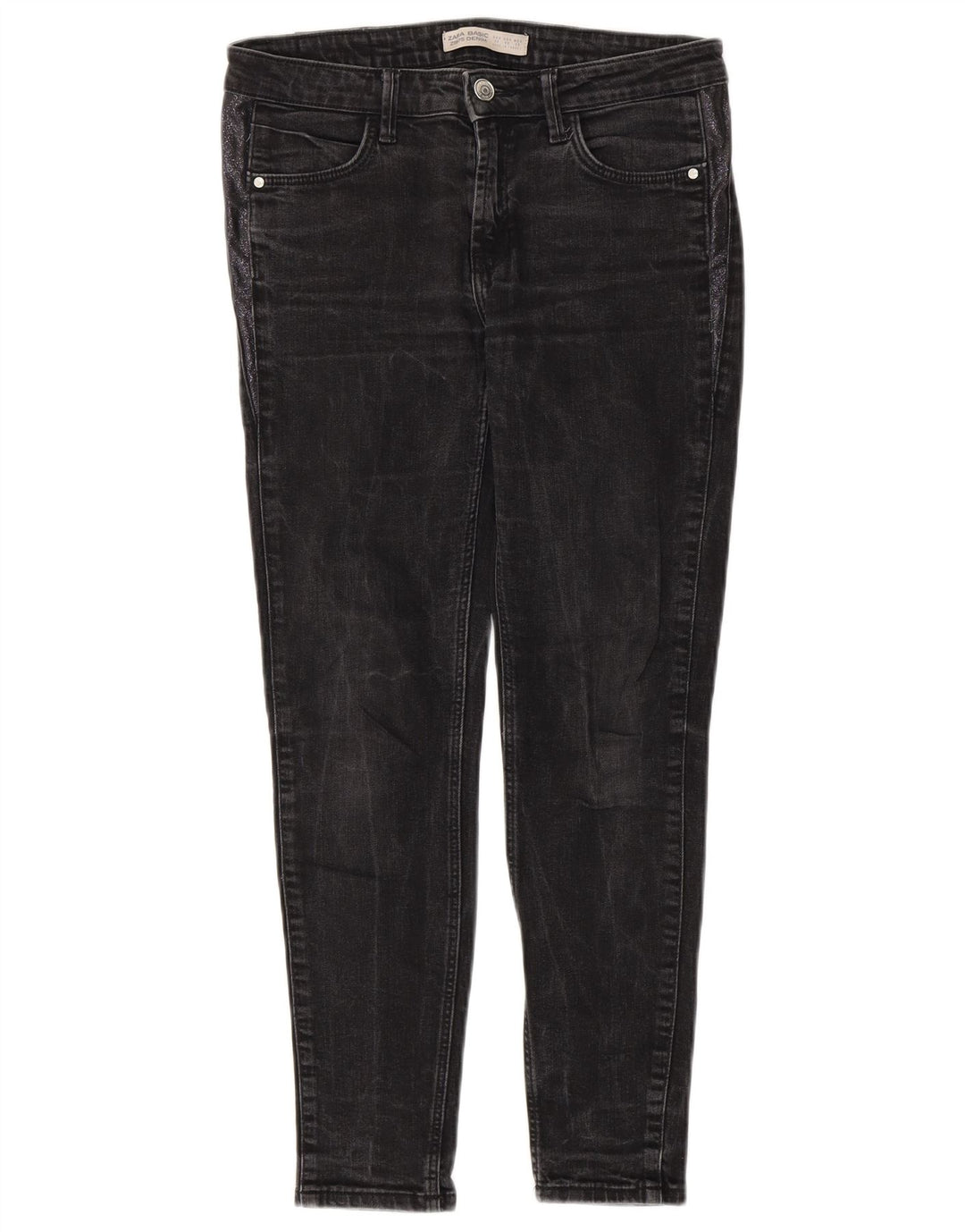 Zara Jeans Slim para Mujer EU 38 Small W28 L27 Gris