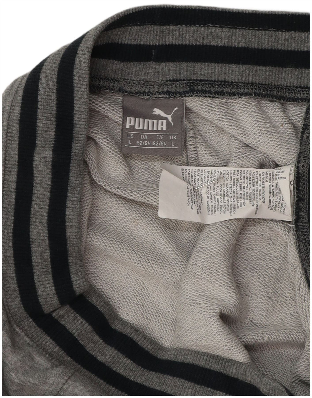 Puma Pantalones cortos deportivos gráficos para hombre de algodón gris grande