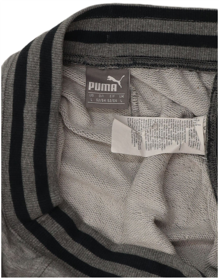 Puma Pantalones cortos deportivos gráficos para hombre de algodón gris grande