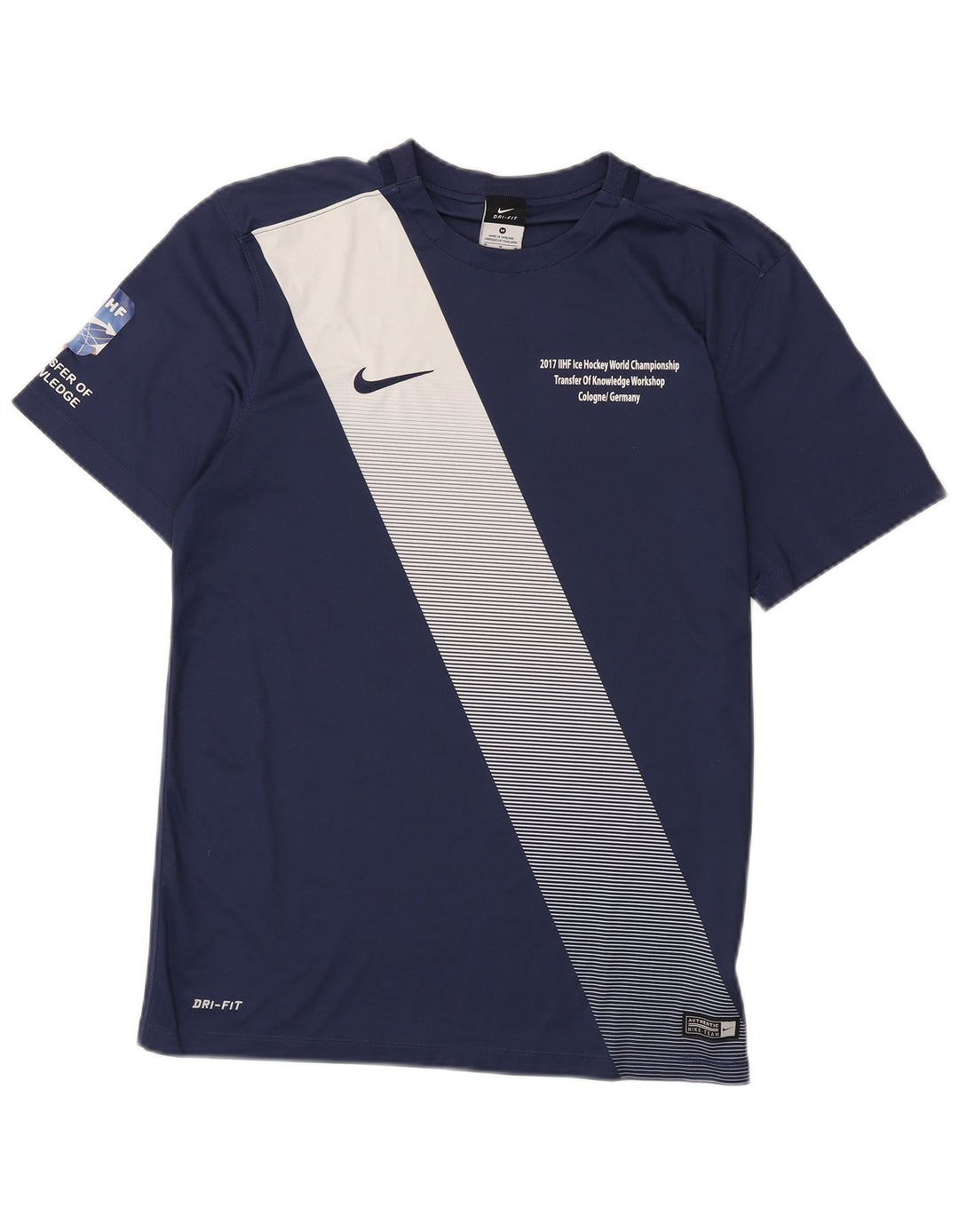 Camiseta Nike Dri Fit Graphic para hombre con bloques de color azul marino mediano