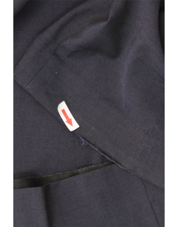 Marks & Spencer Pantalón de traje de corte regular para hombre W44 L31 Lana azul marino