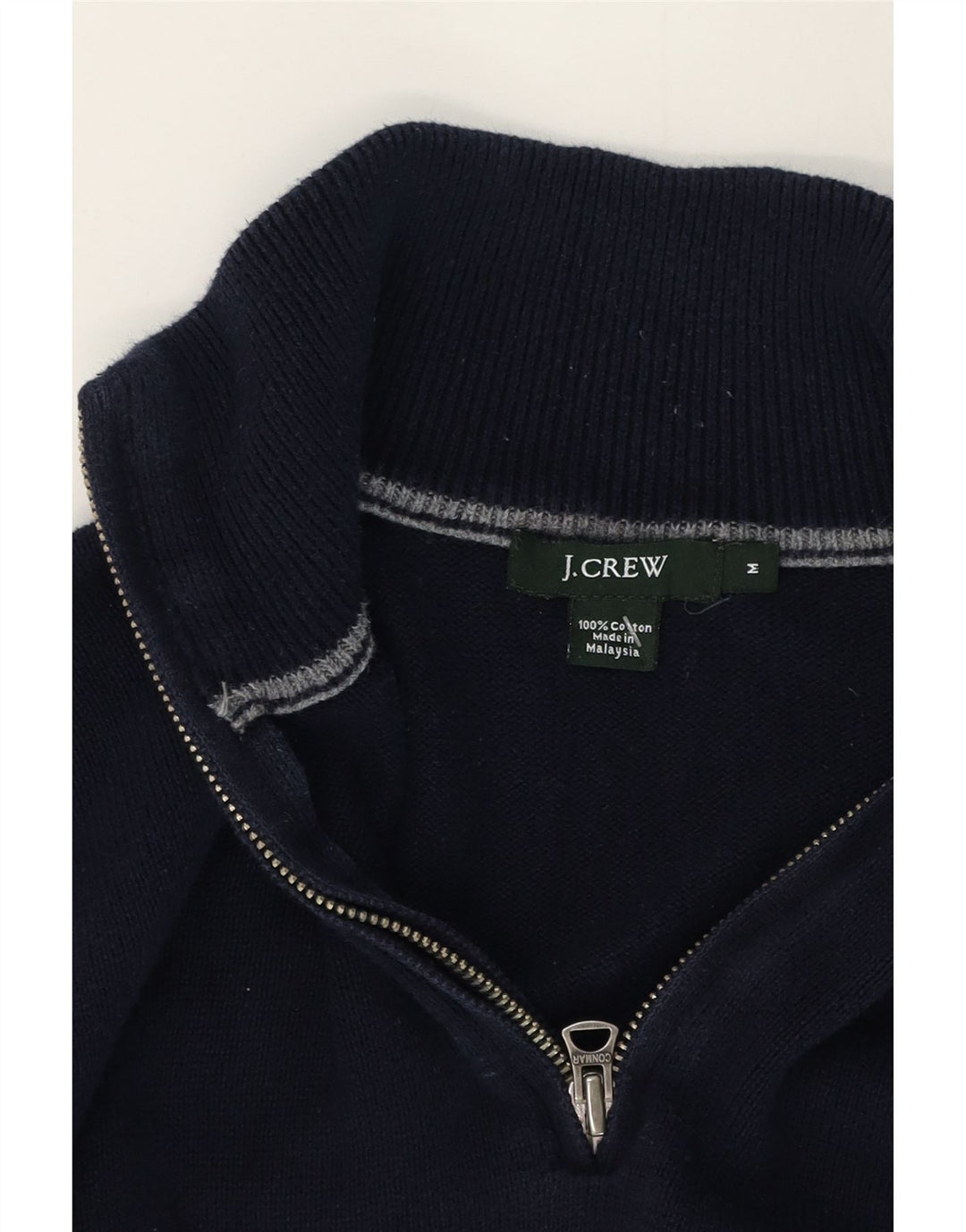 J. Crew Suéter tipo jersey con cuello y cremallera para hombre Algodón azul marino mediano