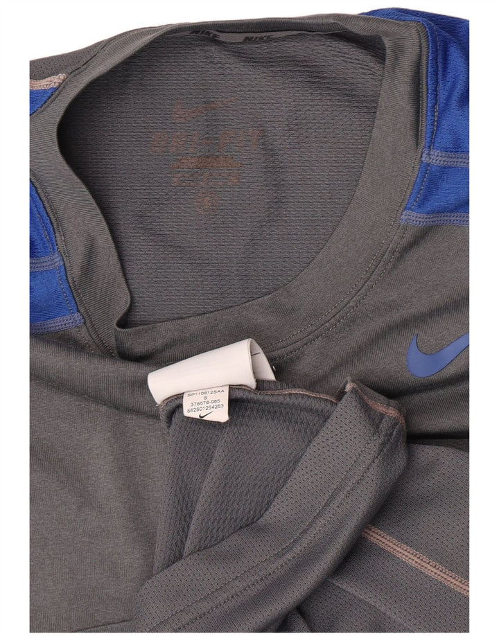 Camiseta Nike Hombre Top Small Gris Colorblock Poliéster