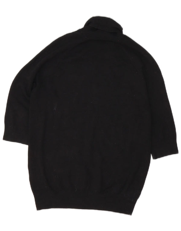 Zara - Jersey de manga 3/4 con cuello vuelto para mujer, talla M, viscosa negra