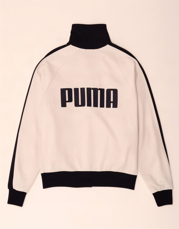 Chaqueta superior de chándal con gráfico Puma para hombre Poliéster con bloques de color blanco mediano