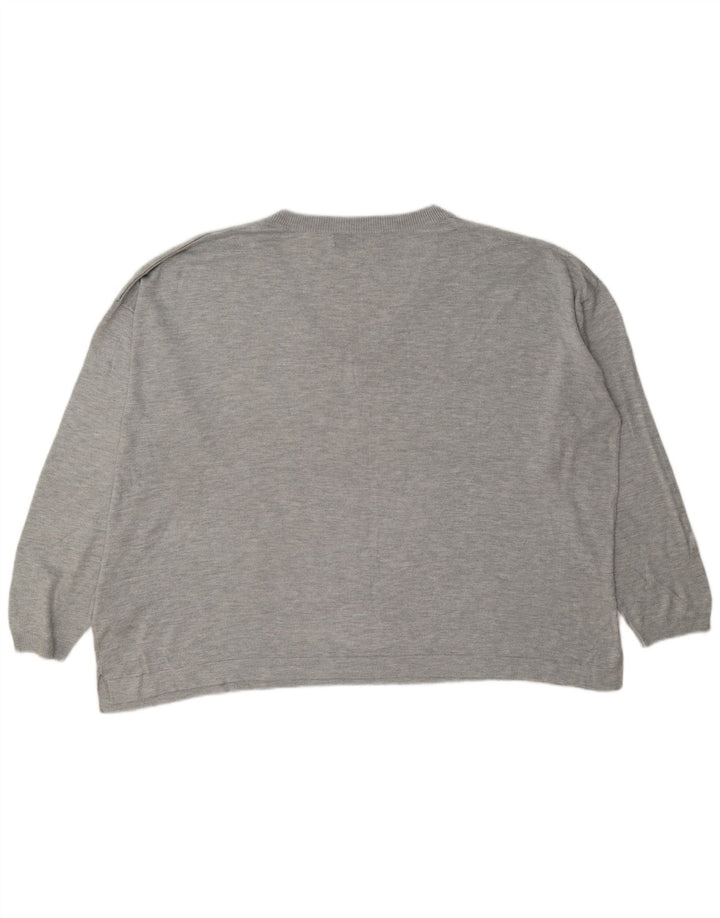 Marks & Spencer Jersey extragrande con cuello en V para mujer UK 40 XL Gris