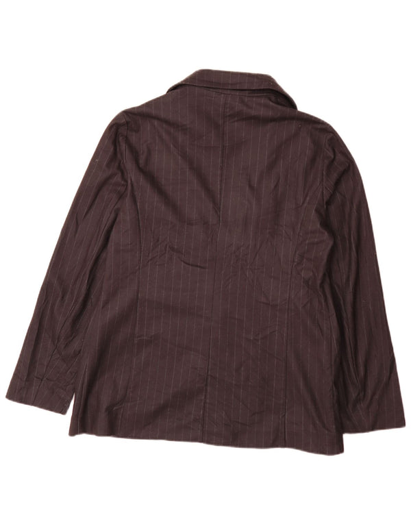 Benetton Chaqueta Americana De 1 Botón Para Mujer UK 42 Mediana Negra A Rayas Clásica