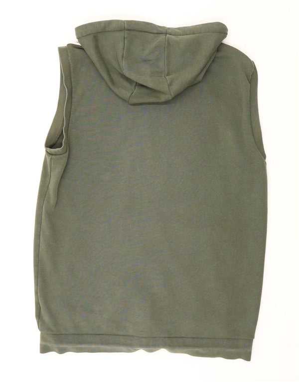 Adidas - Sudadera con capucha para mujer, sin mangas, con cremallera, talla 40, algodón verde grande