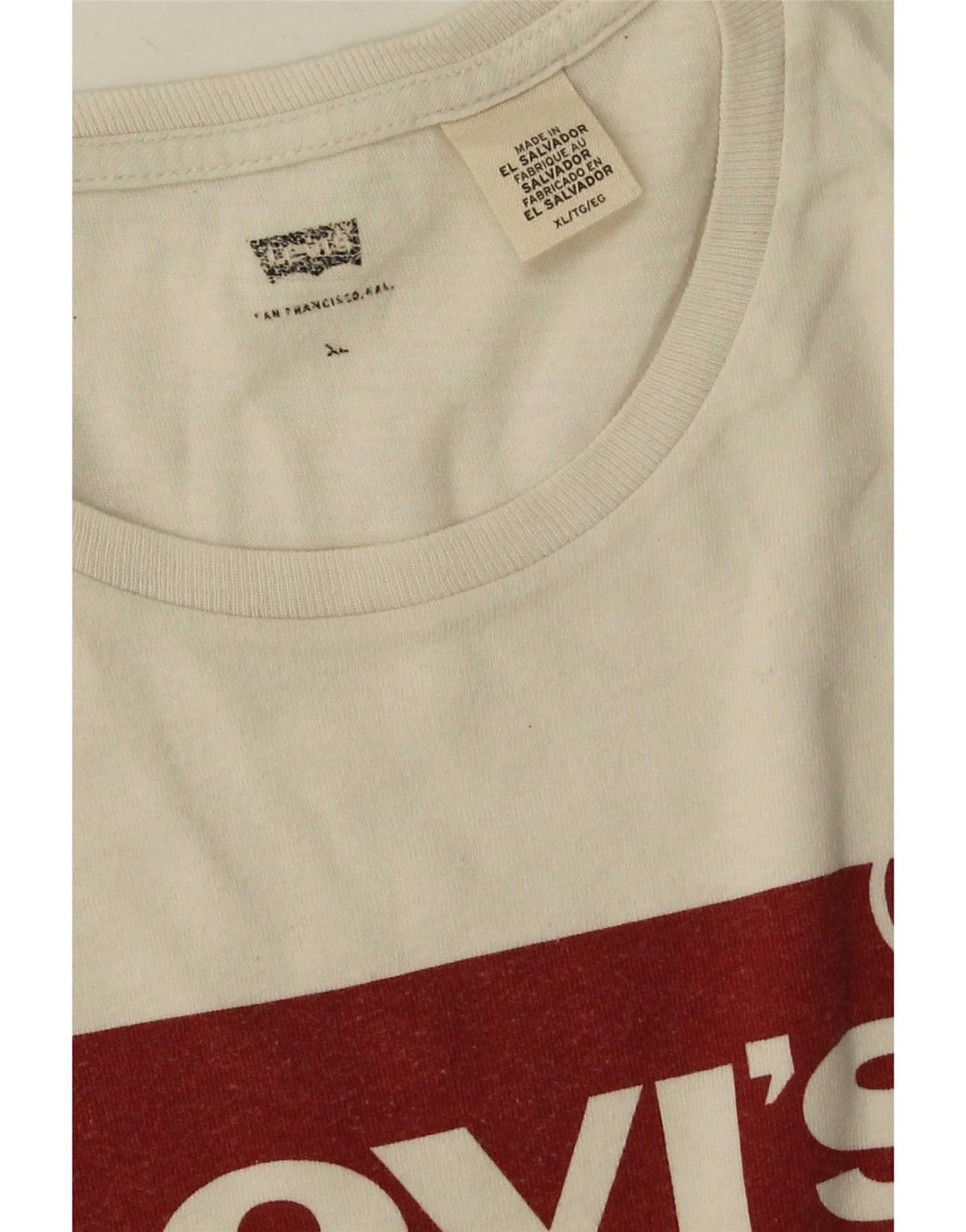 Levi's Hombre Camiseta Gráfica Top XL Blanco