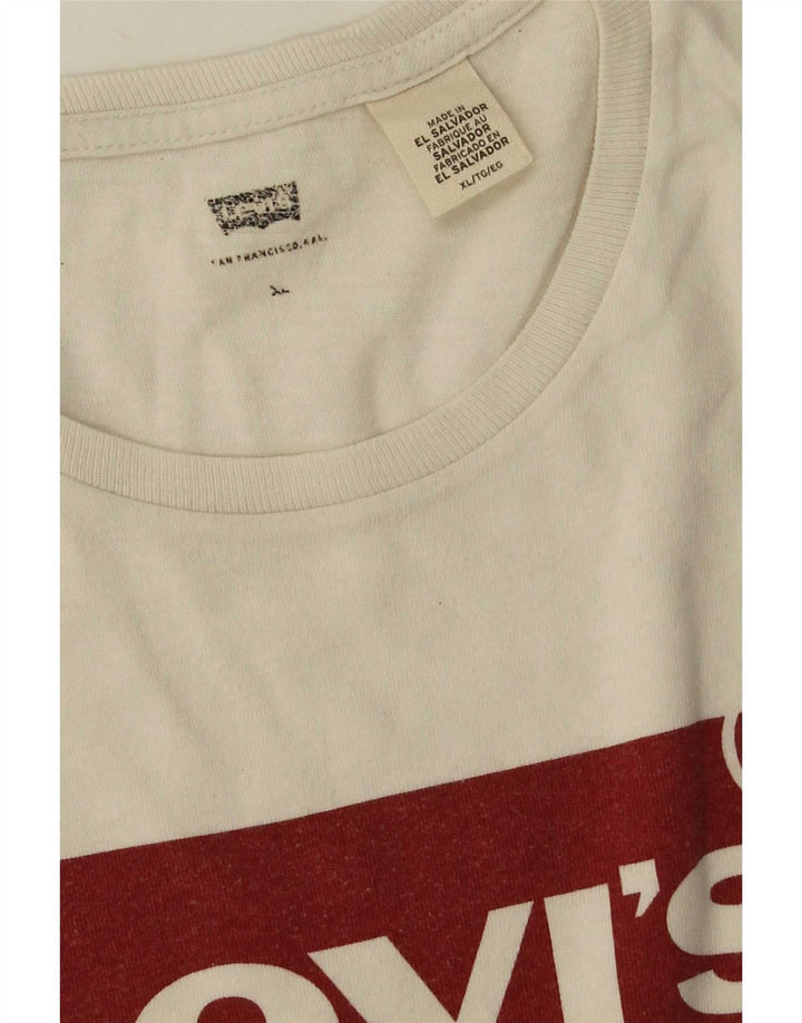 Levi's Hombre Camiseta Gráfica Top XL Blanco