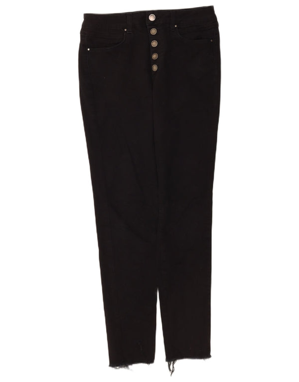 MINT VELVET Vaqueros ajustados para mujer UK 12 Medium W26 L26 Algodón negro