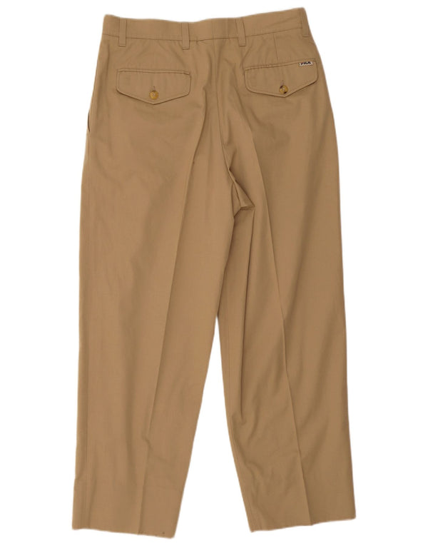 Fila Pantalón chino con pinzas cortas para hombre IT 48 Medium W30 L26 Algodón beige