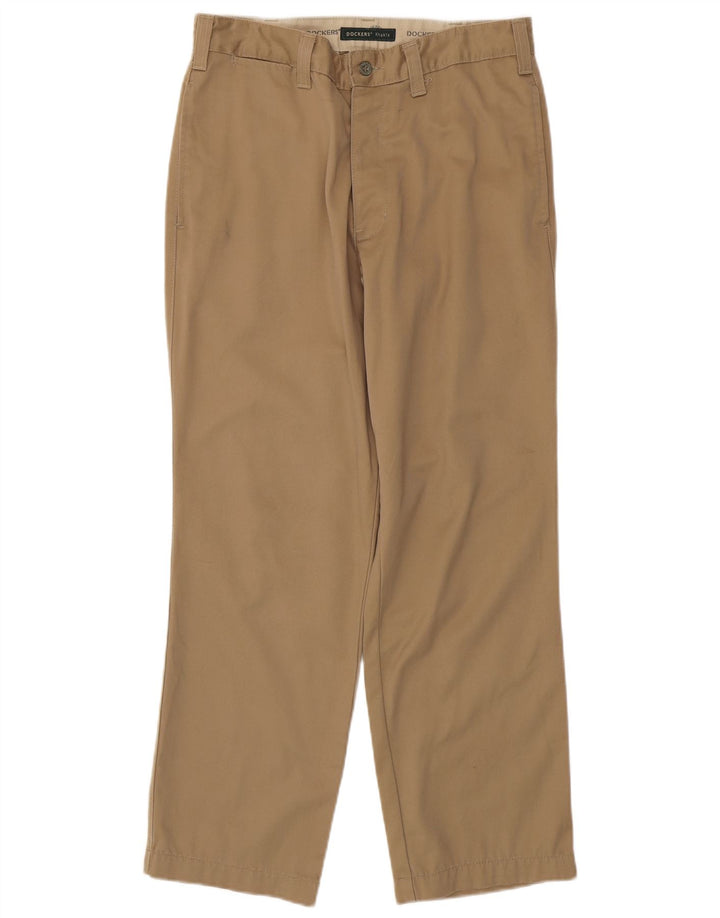 DOCKERS Pantalón chino recto para hombre W31 L30 Algodón beige