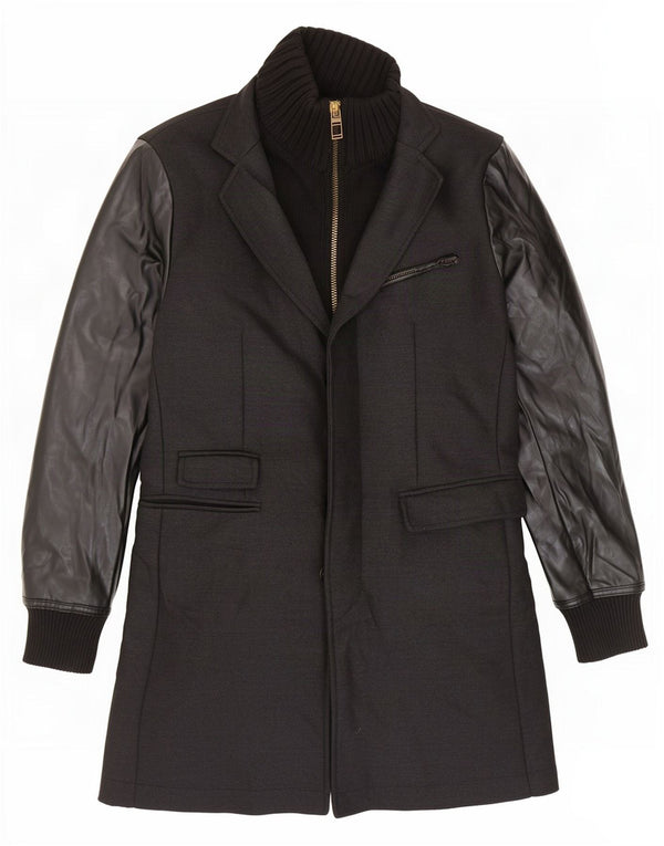 Zara Hombre Abrigo UK 44 2XL Negro Poliéster