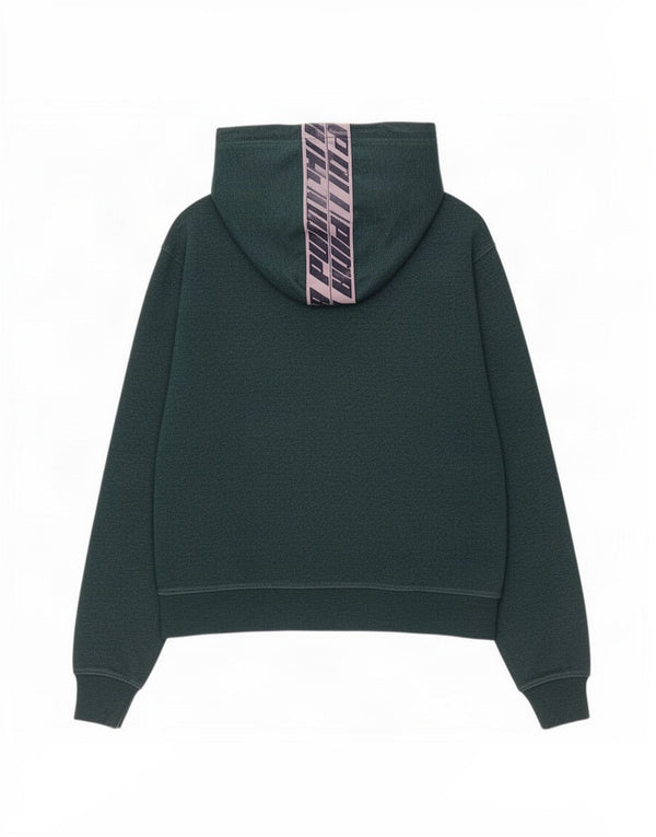 Puma Mujer Oversize Graphic Zip Neck Sudadera con capucha Jumper UK 10 Small Verde