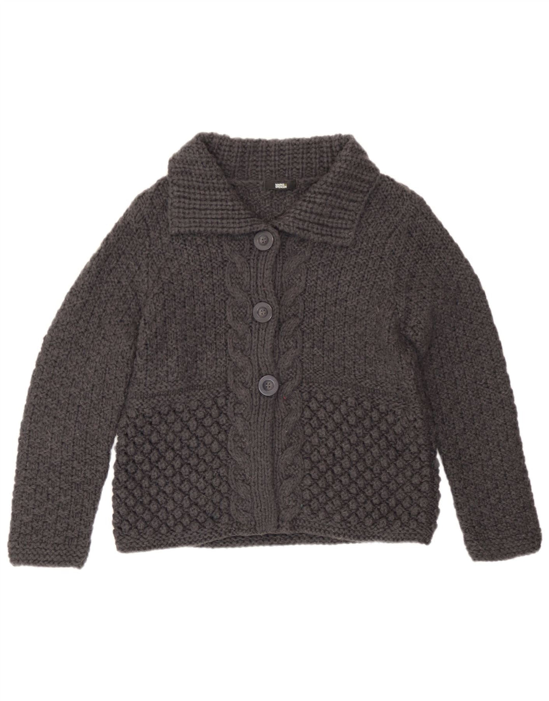 Marks & Spencer Suéter Cárdigan para Mujer Reino Unido 44 Acrílico Gris Medio
