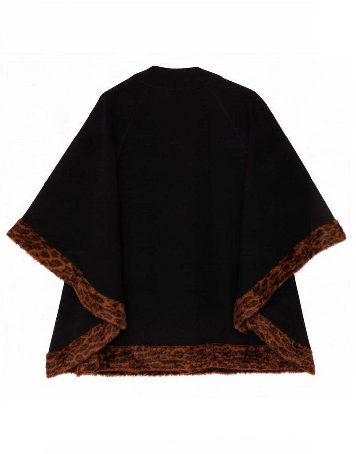 Abrigo vintage para mujer IT 42 Lana con estampado animal negro medio