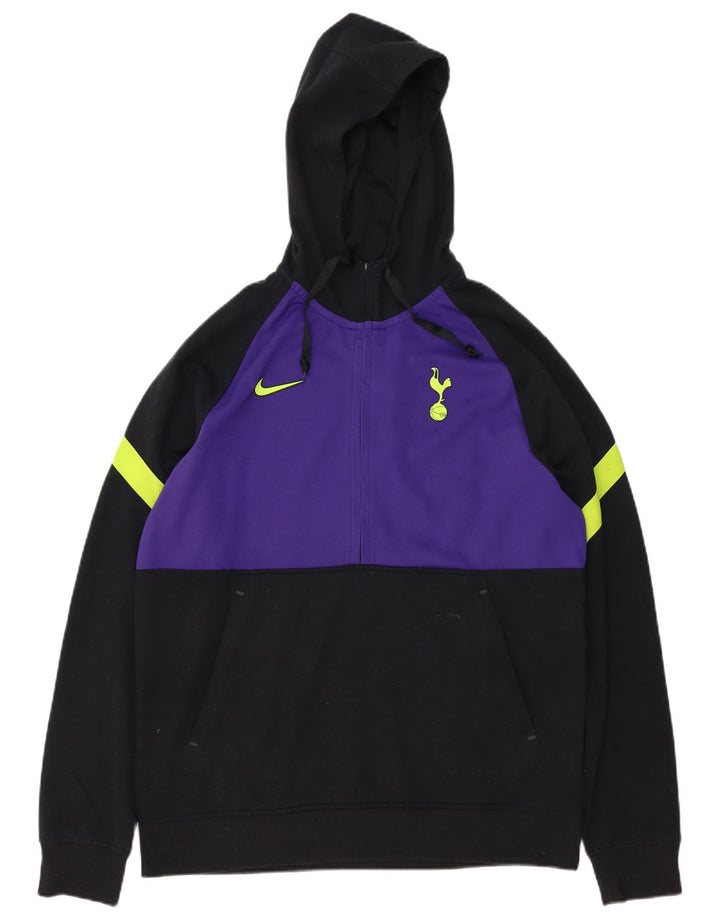Nike - Sudadera con capucha y cuello con cremallera para hombre, talla grande, color negro, poliéster
