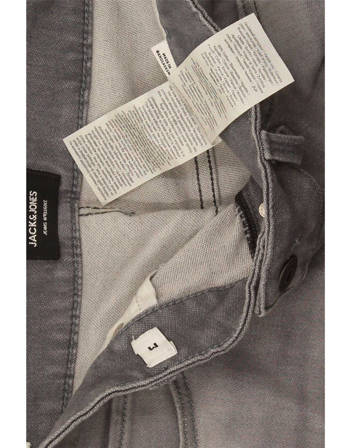 Jack & Jones Mens Shorts De Mezclilla Medio W34 Algodón Gris