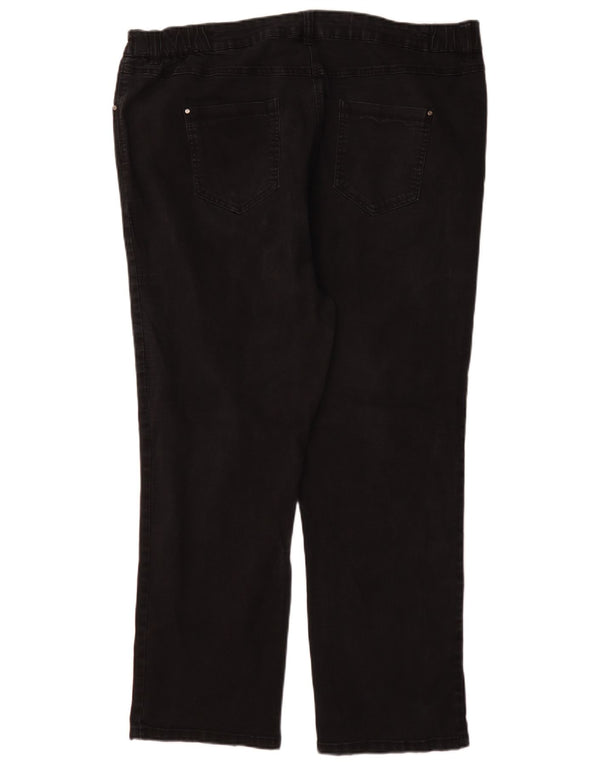 M&Co Vaqueros rectos de cintura alta para mujer UK 26 5XL W40 L30 Algodón negro