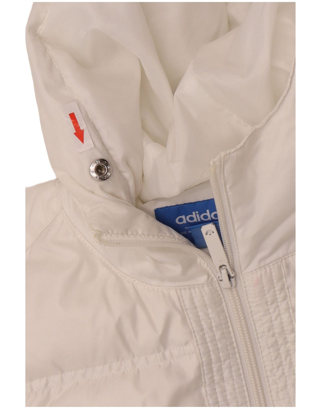 Adidas Abrigo acolchado extragrande con capucha para mujer UK 6 XS Poliéster blanco