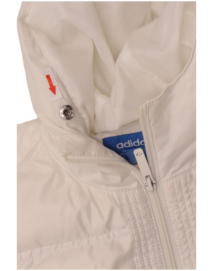 Adidas Abrigo acolchado extragrande con capucha para mujer UK 6 XS Poliéster blanco