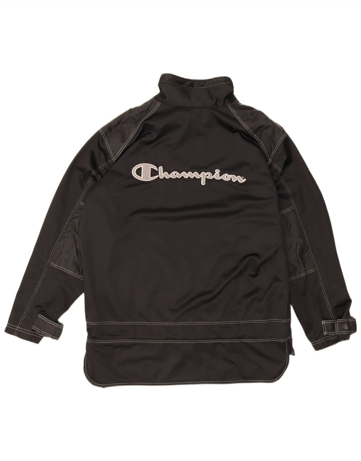 Champion Chaqueta de chándal gráfica para hombre Poliéster negro mediano