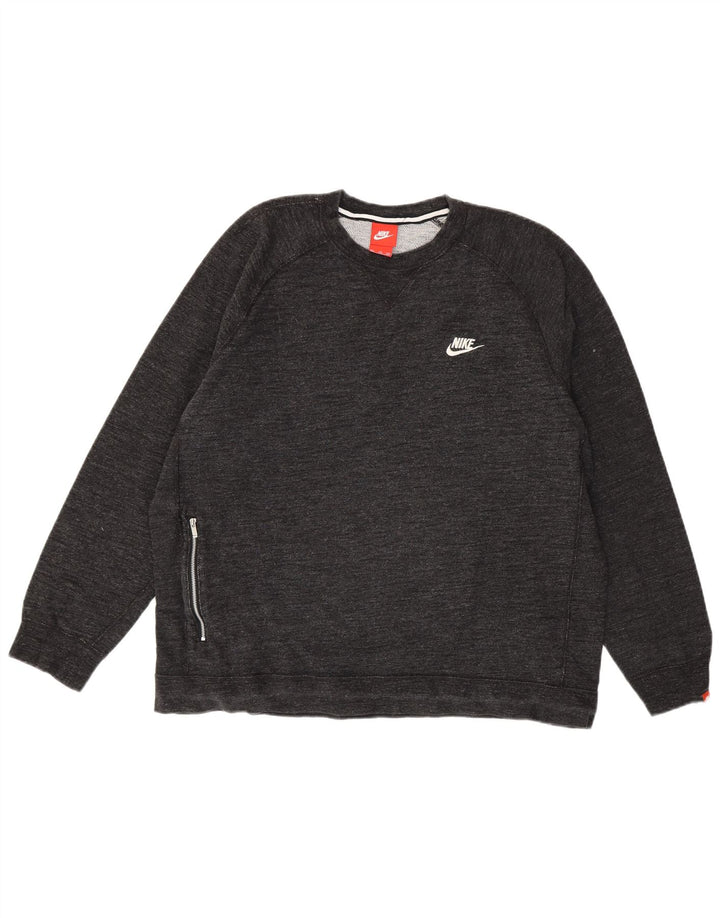 Nike - Sudadera para hombre, talla 2XL, algodón moteado gris