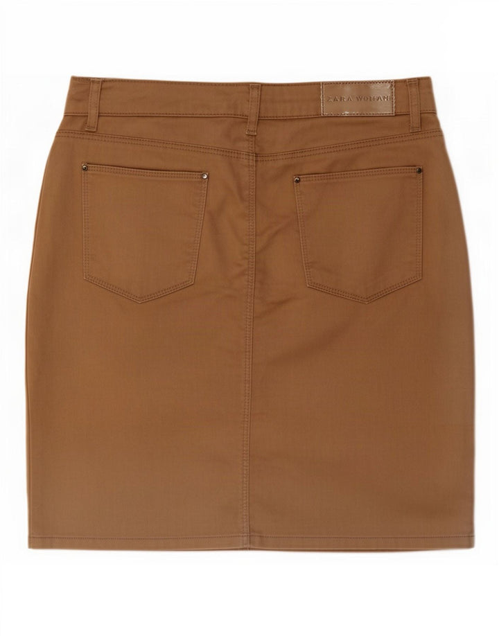 Zara Minifalda Mujer EU 42 Grande W32 Beige