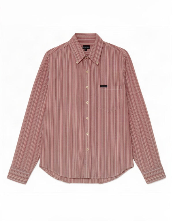 Camisa Calvin Klein Jeans Hombre Small Algodón A Rayas Multicolor