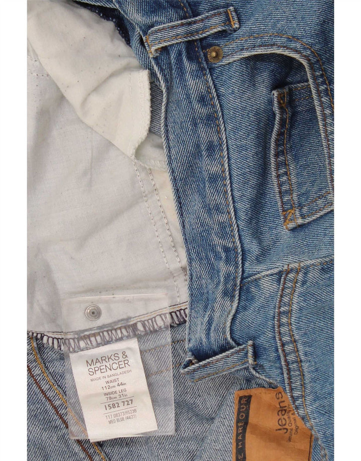 Marks & Spencer Vaqueros rectos para hombre W44 L31 Algodón azul