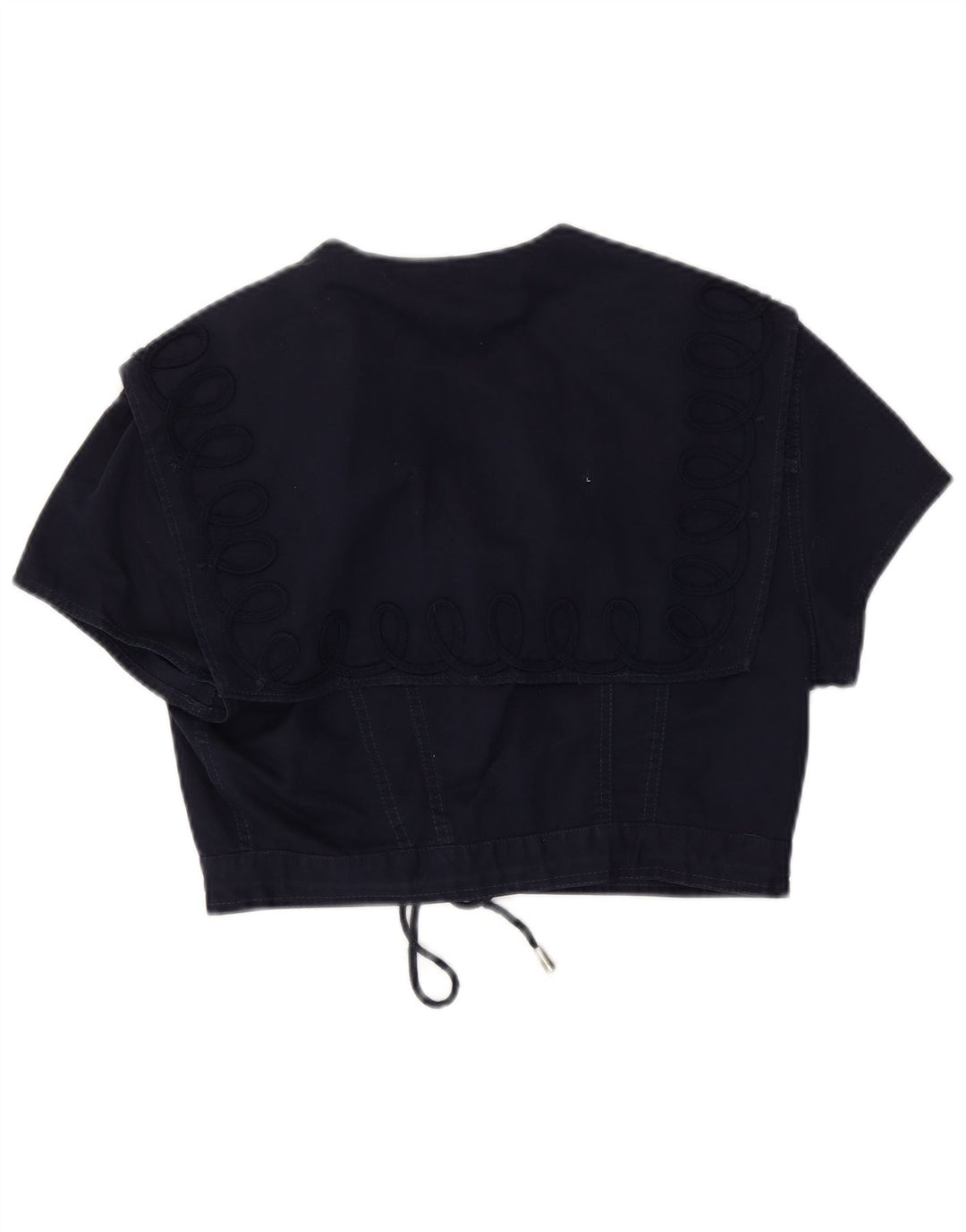 Roccobarocco Chaqueta Bolero Corta de Manga Corta para Mujer UK 44 Medium Azul Marino