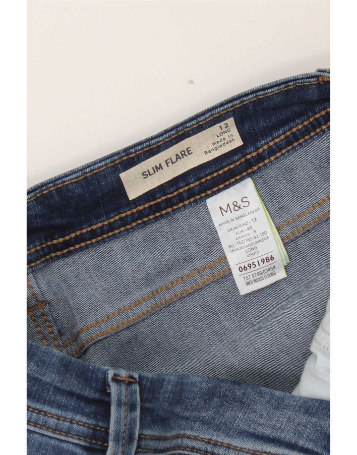 Marks & Spencer Jeans acampanados largos y delgados para mujer UK 12 Medium W28 L32 Azul