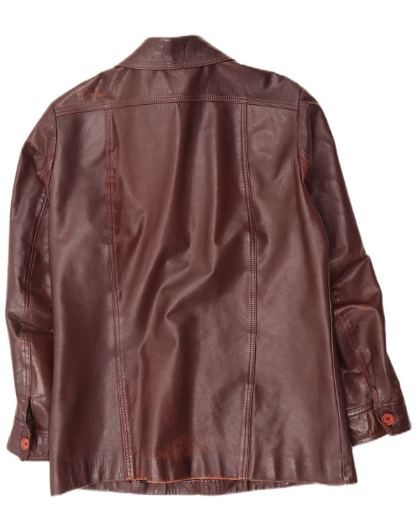 Chaqueta de cuero vintage para hombre Reino Unido 38 Granate medio