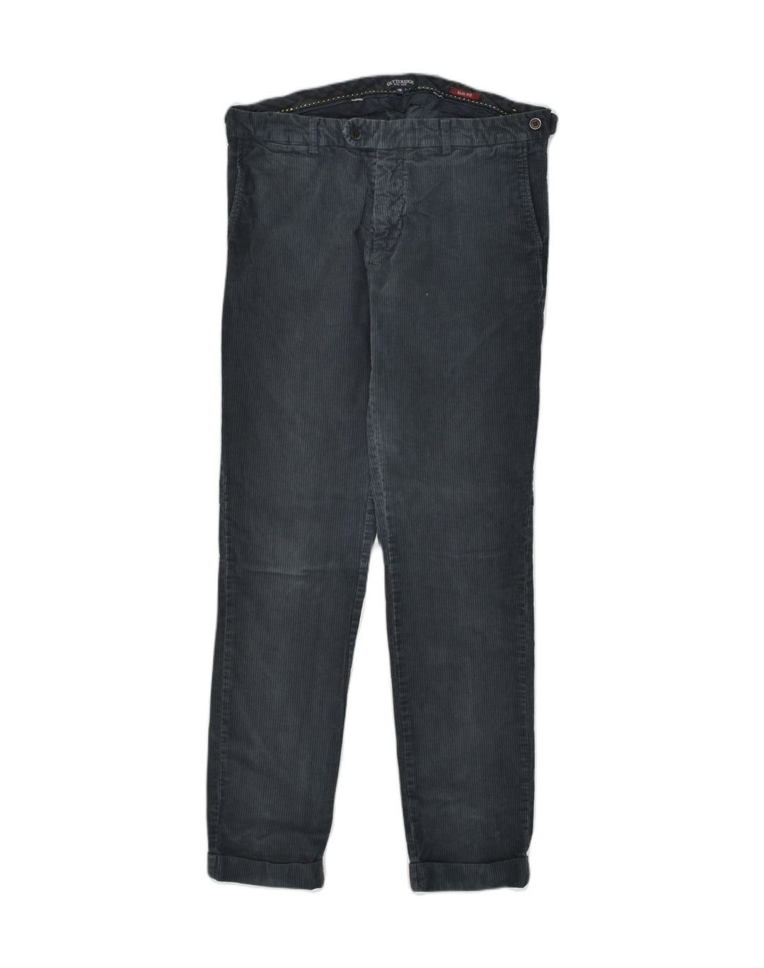 GUTTERIDGE Pantalones de pana ajustados para hombre IT 48 Medium W32 L30 Azul marino