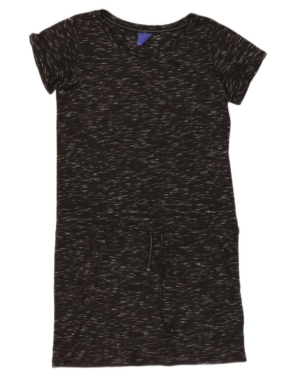 CHAMPION Womens T-Shirt Dress UK 10 Small Black Flecked