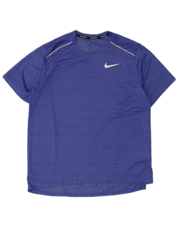 Camiseta Nike Dri Fit para hombre Top XL Poliéster a rayas azules
