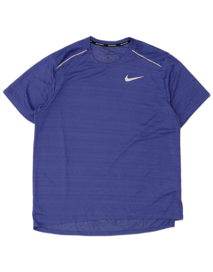 Camiseta Nike Dri Fit para hombre Top XL Poliéster a rayas azules