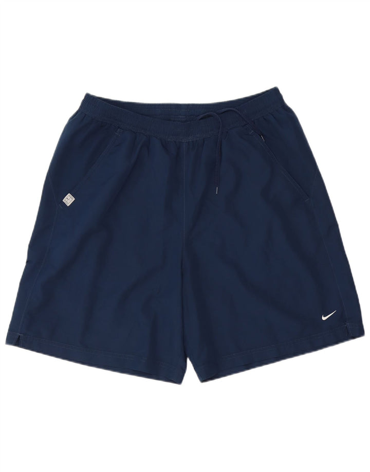 Pantalones cortos deportivos Nike Dri Fit para hombre Poliéster azul marino mediano