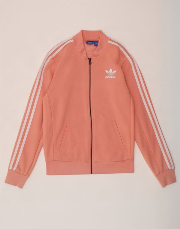 Adidas - Chaqueta de chándal extragrande con gráfico para mujer, talla 8, color rosa