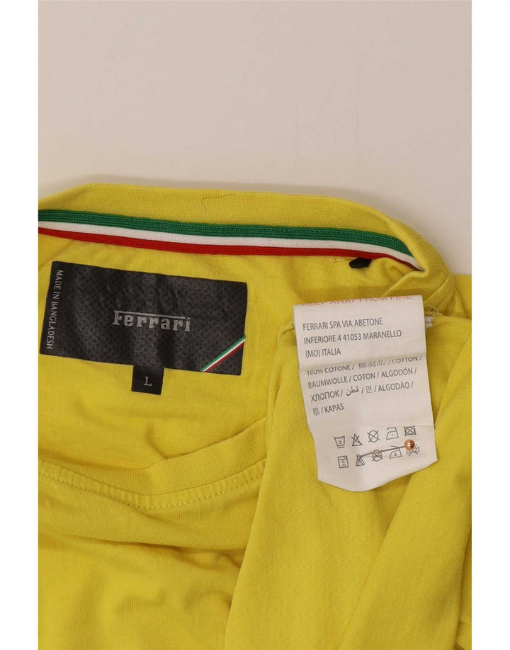 Camiseta Ferrari Hombre Top Grande Algodón Amarillo