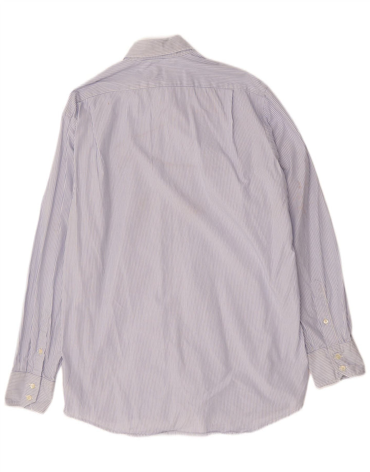 Camisa Lacoste Hombre Talla 39 Algodón Rayas Azul Medio