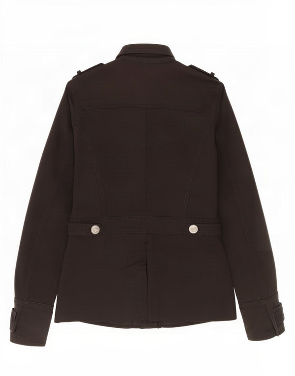 Massimo Dutti Chaqueta Militar Mujer UK 10 Small Algodón Negro