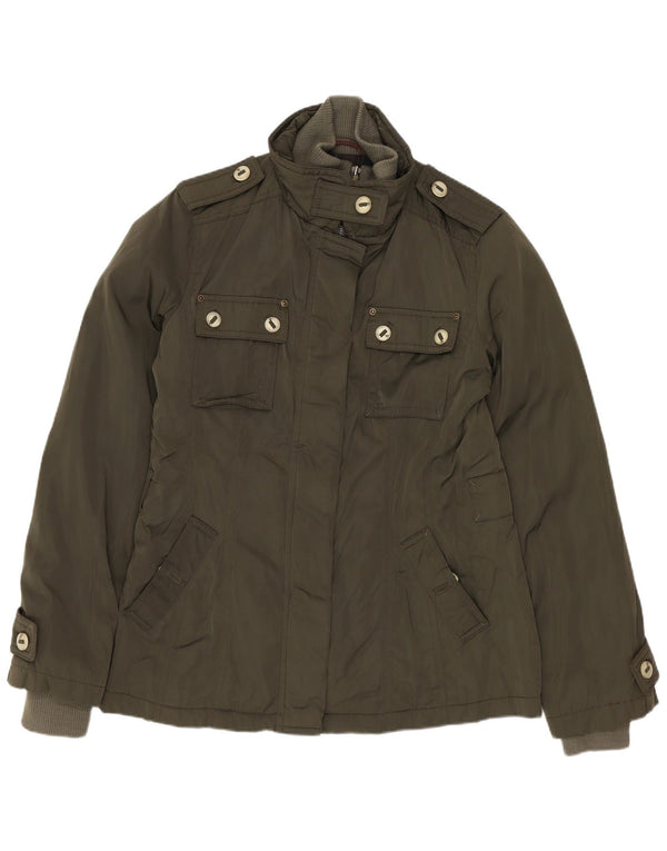 MASSIMO DUTTI Chaqueta militar para mujer UK 44 Poliéster caqui medio