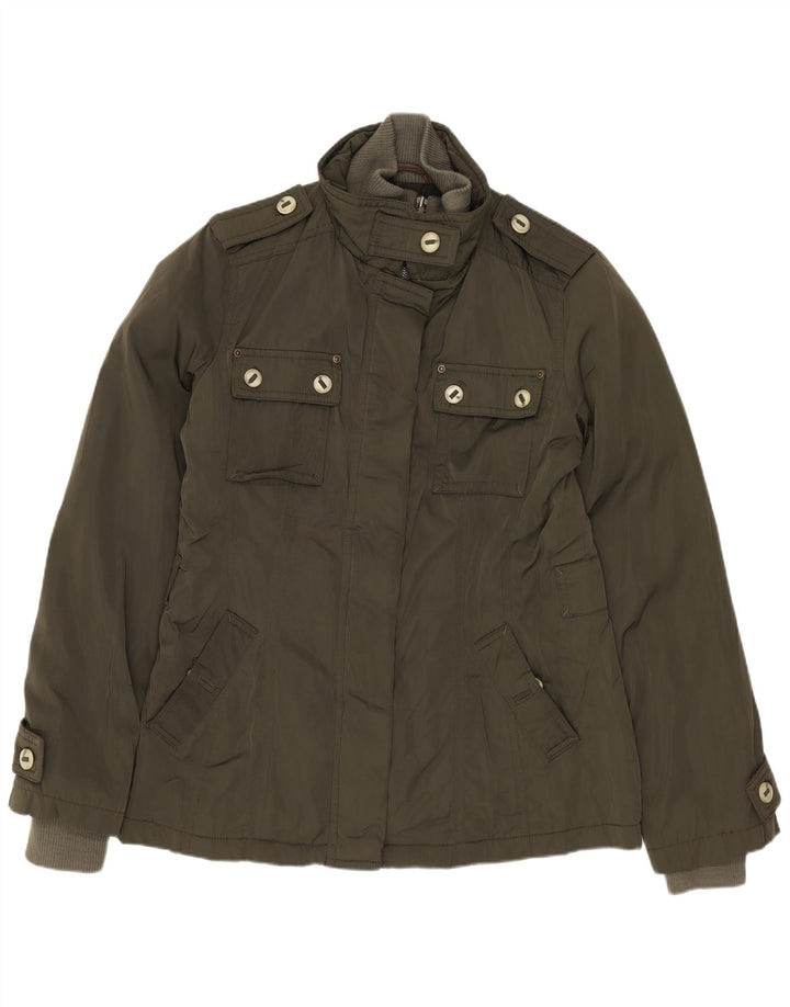 MASSIMO DUTTI Chaqueta militar para mujer UK 44 Poliéster caqui medio